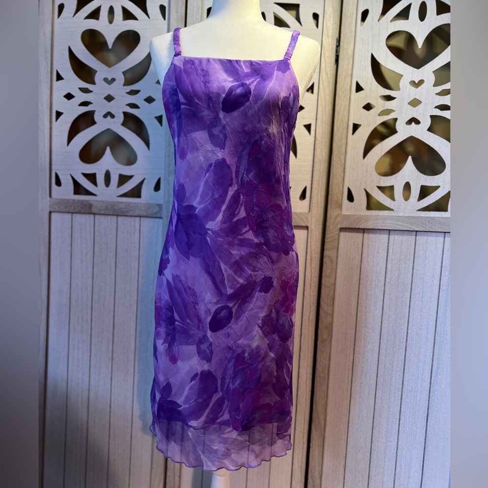 💜 Vintage 90s Kim Renée Purple Floral Slip Dress (Size S) 💜
